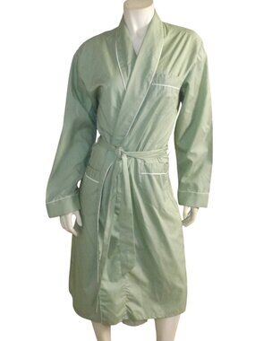 MANHATTAN Robe, M, Sage Green, Lightweight Crisp Sash/Belt, Wrap front Pockets